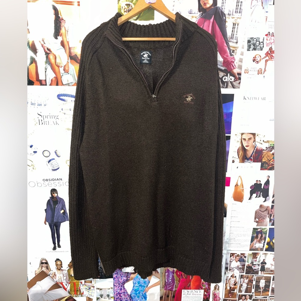 Beverly Hills Polo Club Quarter-Zip Sweater